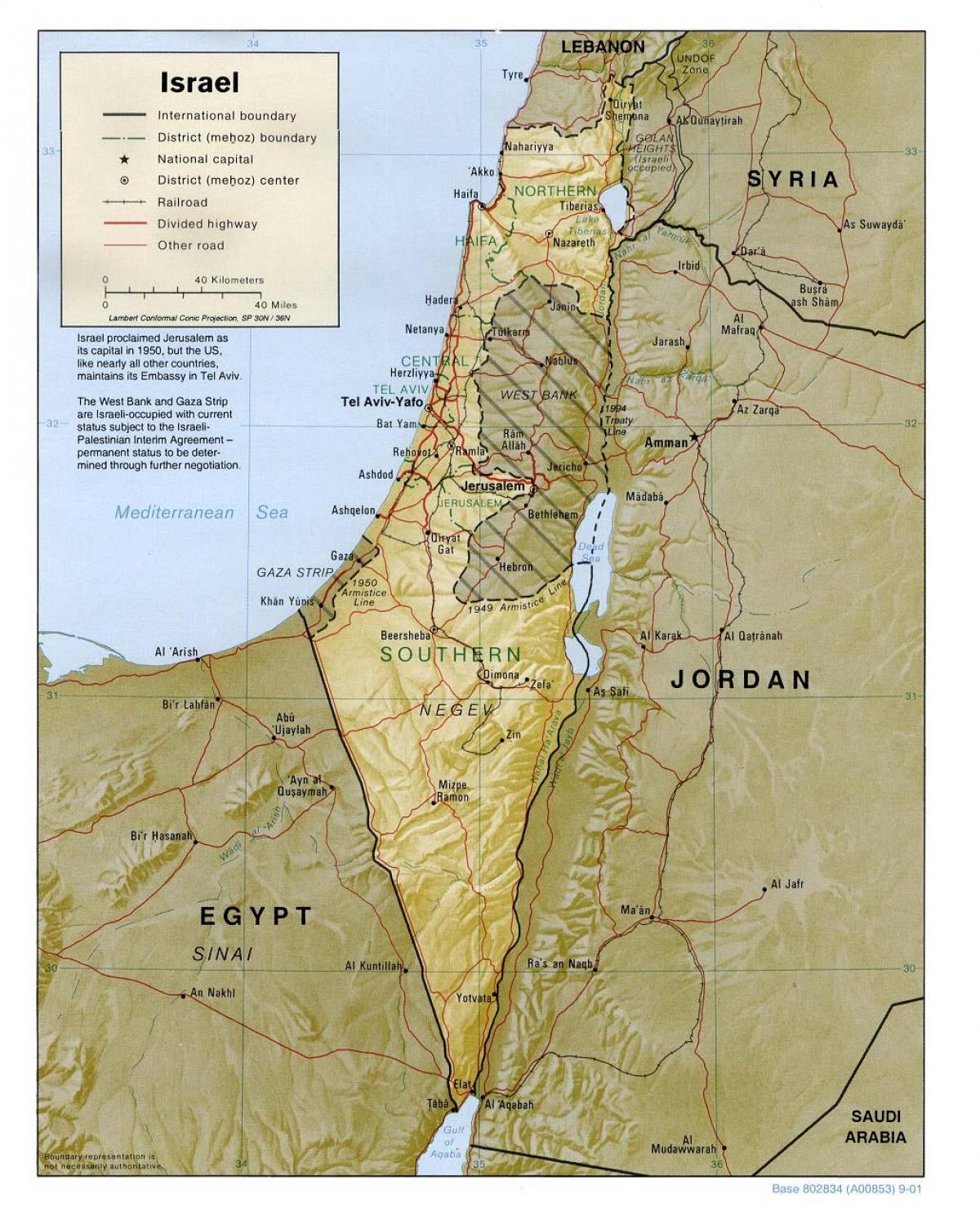 İsrail harita coğrafya 