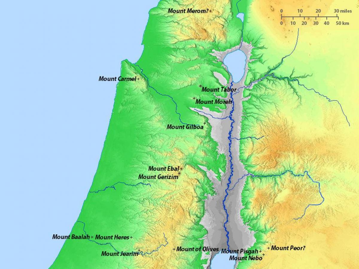 İsrail Dağları haritası 